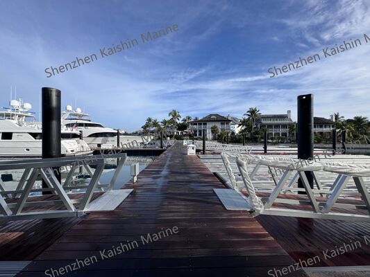 Marine Aluminum Gangway with 1.1m Height Handrails and WPC Decking for Floating Dock Pontoon Access